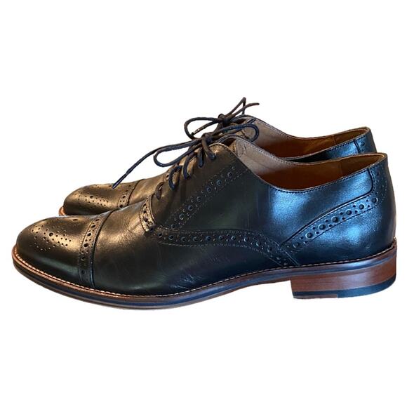 Johnston & Murphy Conard Cap Toe Shoe in Black - New in Box Size 9.5 - Picture 5 of 10